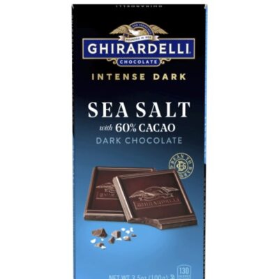 Shop Chocolate Ghirardelli Chocolate Bars | Intense Dark Sea Salt 60% Cacao Dark Chocolate Bar (Case Of 12)